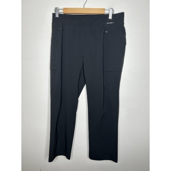 Eddie Bauer Women’s Active Capri Pockets Pants Hiking Black Size 10 - Picture 1 of 8